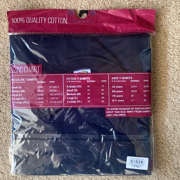 NWT Men’s Fruit of the Loom Navy London Flag T shirt - Size Large - Picture 3 of 5